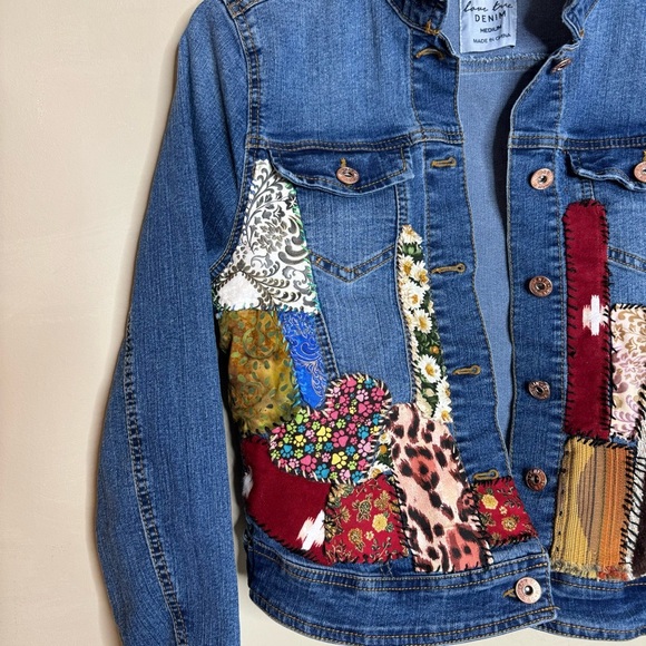 Love tree denim jacket hand sewn by joeys_fab_finds - Picture 3 of 12